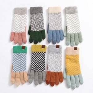 Gants d'hiver pour femmes, en polaire épaisse, pour l'automne et l'hiver, gants coréens à doigts coupés avec logo - Product Image 1