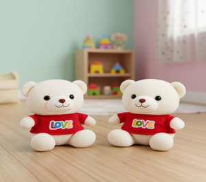Simpatico orsacchiotto di peluche 11-30 cm con maglietta, regalo di San Valentino per bambini, unisex, morbido giocattolo di peluche. - Product Image 2