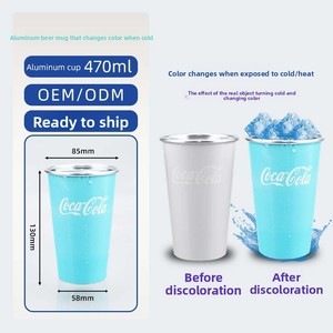 Juego <span class=keywords><strong>de</strong></span> Vasos <span class=keywords><strong>de</strong></span> Aluminio que Cambian <span class=keywords><strong>de</strong></span> Color para Cerveza, Leche, Té y Bebidas Frías - Diseño Minimalista Moderno - Product Image 3