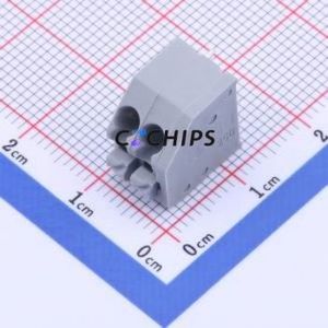 250-202 Spring Terminal Block Through hole Component (THT),P=3.5mm Connector 1x2P 3.5mm Gray 2P - Product Image 1