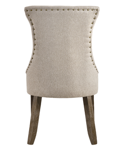 Ensemble de chaises de salle à manger modernes bicolores en tissu beige et finition gris recyclé, imperméables et réglables en hauteur (lot de 2) - Product Image 2