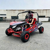 Mini Jeep Cart Club Drive Rouge Neuf 300cc Refroidi par Eau Essence Adultes Peuvent S'asseoir Véhicule Tout-Terrain Quatre Roues Voiture de Plage Kart