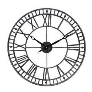 <span class=keywords><strong>Reloj</strong></span> <span class=keywords><strong>de</strong></span> pared Vintage <span class=keywords><strong>de</strong></span> hierro redondo, números romanos, clásico, para decoración del hogar - Product Image 4