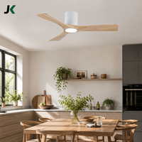 Ventilateur de plafond Hugger de 44 pouces avec lumière LED, moteur DC, 3 pales en pin massif, télécommande WiFi pour salon et chambre à coucher