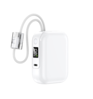 Banco de energía de alta calidad con carga rápida de 22.5W, 10000mAh, mini pantalla LED y cable dual.