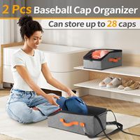 Bolsa de Almacenamiento para Gorras de Béisbol KUYUE, Transparente, con Capacidad para 24 Gorras, Organizador de Gorras de Béisbol para Armario, Plegable