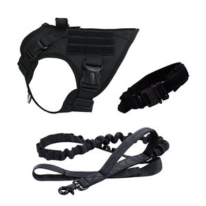 Verstelbare Training Heavy Duty Hoge Kwaliteit Grote Hondenharnas Vest Metalen Gesp Kraag Nylon Tactische Hondentouw Riem - Product Image 1