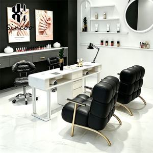 Luxury Beauty Double Professional <b>Nail</b> Salon Spa Manicurist Workbench With Dust Collector Manicure <b>Nail</b> Tables and Chair Set - Product Image 5