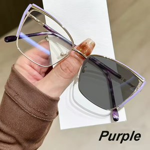 Montures de Lunettes en Métal pour Homme et Femme Forme Œil de Chat Multicolores de Luxe Photochromiques Anti-Lumière Bleue - Product Image 5