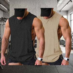 RUIQUWIN Wholesale Men's Quick Dry Knitted 100% Polyester Sporty Crew Neck Gym Vest <b>Mesh</b> Breathable Running Shirt Workout Top - Product Image 3
