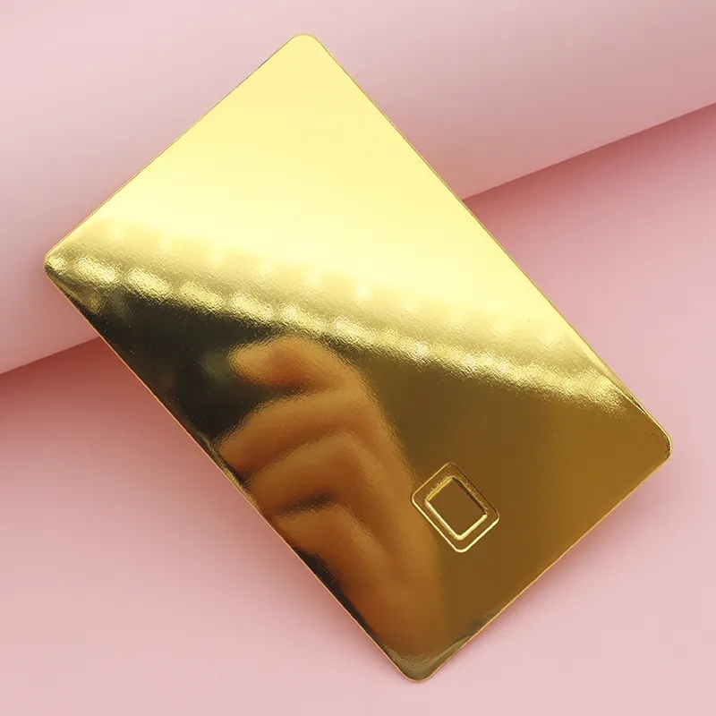O laser de aço inoxidável grava a microplaqueta feita sob encomenda do ouro do crédito do espelho do metal EMV do banco vazio do metal gravado entalhe