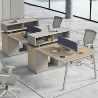 Ensemble de bureau et chaise modulaires en panneaux de bois pour employés – Poste de travail minimaliste et moderne avec table d'ordinateur