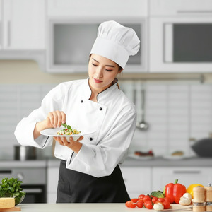 Chef's <b>Hat</b> Black Cotton Breathable Adjustable <b>Band</b> For Kitchen Restaurant Bakery Use - Product Image 2