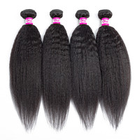 Pack de perruques Yaki en vison naturel brésilien, postiche 100% non traité, cuticules, extensions capillaires vierges, tissage en lot, cheveux crépus lisses