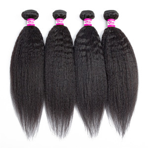 Yeswigs Yaki Dei Capelli Umani Pacchetto 100% Lordo Cuticola Allineati Visone Umani Brasiliani Dei Capelli Del Virgin Del Tessuto Crespo Fasci di Rette - Product Image 3