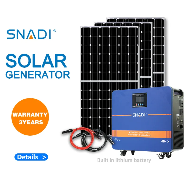 2000w 6000w 3000w 5000w 4000w Home Gerador Solar 1Kw 2Kw sola kit 1500W 5Kw 3Kw Gerador Solar Portátil 220v 240v