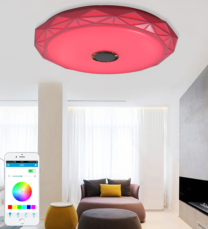 36 Вт современный RGB светодиодные потолочные светильники Домашнее освещение приложение музыкальным светом, дистанционное управление, для спальни, светодиодные лампы Смарт потолочный светильник