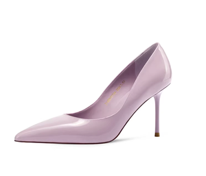 <span class=keywords><strong>Escarpins</strong></span> pour femmes en cuir verni <span class=keywords><strong>violet</strong></span> clair élégants et personnalisés par le fabricant, à bout pointu et talon aiguille - Product Image 1