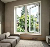 Fenêtres à manivelle en vinyle modernes de qualité professionnelle, écoénergétiques, durables, insonorisées, à double vitrage pour projets de villas et d'hôtels