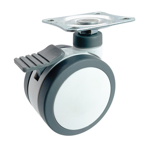 Rodízios médicos de PU para cama médica, rodas duplas com placa superior 3lN/4lN/5IN, rodízios hospitalares, rodízios médicos - Product Image 5