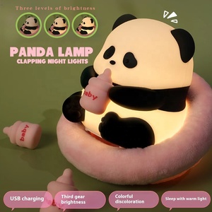 Kawaii Cartoon Panda Milk Bottle Silicone Nightlight Rechargeable Color Changing <b>LED</b> Lamp Bedroom Decor Kids Gift Night <b>Light</b> - Product Image 2