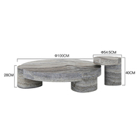 Table basse moderne en marbre naturel exquis pour salon intérieur, design élégant de haute qualité