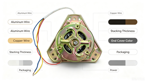 Motore in rame per lavatrice elettrica 70W-150W, ricambio per Samsung 220V, marca LIDA, ecologico, durevole, 1 anno di garanzia - Product Image 5