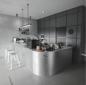 Mesa de Recepción LED de Acero Inoxidable Resistente, Superficie Personalizable, Fácil Instalación, Desmontable, para Salón de Belleza, Cafetería, Locales Comerciales - Product Image 4