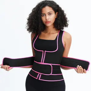 定制标志女性桑拿塑形器热汗氯丁橡胶塑形器锻炼可调双带腰部训练塑形背心