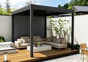 Retractable louver aluminum gazebo Custom Size Outdoor Backyard Waterproof Aluminum Gazebo Outdoor waterproof motorized louver - Product Image 2