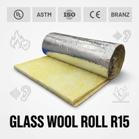 Rouleau d'isolation en fibre de verre certifié UET ATSM C518/1338 R15 MBI avec feuille d'aluminium 3,5'' pour toiture de bâtiment métallique aux États-Unis