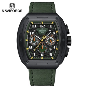 Reloj de Pulsera de Cuarzo NAVIFORCE de Primera Marca para Hombre, Resistente al Agua, Cronógrafo, Popular, con Correa de Cuero Genuino, Ideal para Regalo - Product Image 1