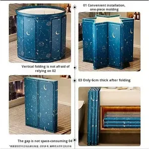 <strong>Foldable</strong> Eco-Friendly PVC Round <strong>Bath</strong> Bucket for Adults Home Use Full Body <strong>Bath</strong> No Installation Needed - Product Image 2