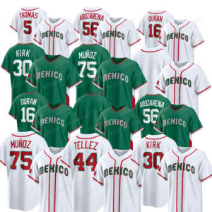 2026 La Mejor Calidad Personalizada de México # 30 Alejandro Kirk # 16 Jarren <span class=keywords><strong>Duran</strong></span> # Camiseta Cosida del Clásico Mundial de Béisbol de Randy Arozarena Número 56 - Product Image 1