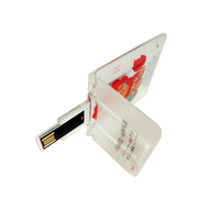 Nueva tarjeta plegable de plástico, unidad Flash USB transparente 2,0, 8GB, 16GB, 32GB, 64GB, 128GB, Memoria USB, disco de memoria, unidad Flash