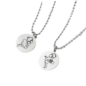 Ponyo on the Cliff Ponyo Sosuke Necklace Stainless Steel Pendants Necklaces Women Men Couple Accessories Lover Gifts