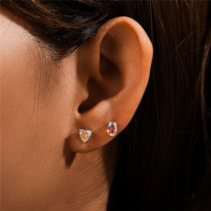 CANNER New 925 Sterling Silver Flat Back Multi Styles Helix Cartilage <b>Piercing</b> Opal Moonstone Stud Earrings 16G <b>Tragus</b> Earrings - Product Image 5