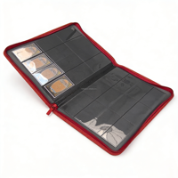 Carpeta y Porta Tarjetas de Crédito Personalizable, Portátil, de Cuero PU, con Bloqueo RFID, Diseño de Carga Superior y Cierre de Cremallera