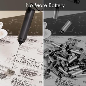 <span class=keywords><strong>Mousseur</strong></span> à lait rechargeable portable, fouet électrique 2-en-1 à double ressort pour Cappuccino, Latte, Macchiato - Product Image 2