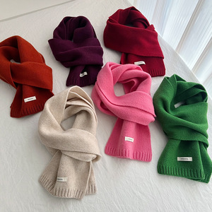 Écharpe 100% laine avec logo personnalisé, couleur unie australienne, tricotée, unisexe, cache-cou d'hiver, vente en gros directe d'usine - Product Image 4