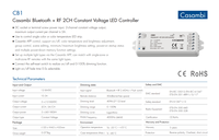 Contrôleur LED à tension constante Skydance CB1 12-36VDC Casambi BT + RF 2CH, utilisé pour contrôler les bandes LED monocolores ou à température variable.