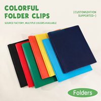 Porte-documents en plastique PP personnalisé A7 avec anneaux en D, couverture de rapport multicolore à double poche avec clip pivotant, fournitures de bureau et scolaires