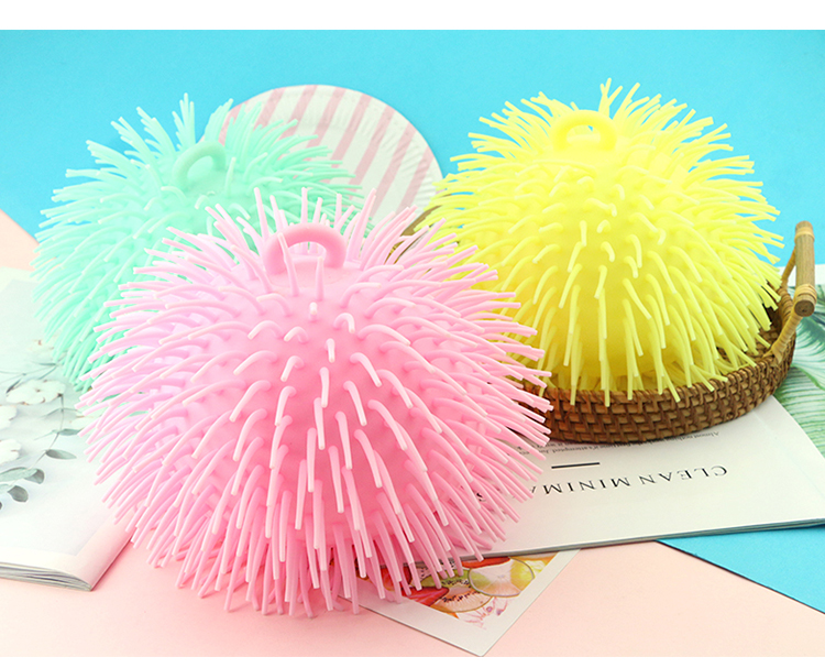 Big Puffer Ball - Hairy Soft Toy with LED Flashing Eyes