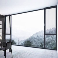 Diseño moderno, de doble acristalamiento marco de aluminio, ventanas abatibles, giro inclinado, Persiana de estilo abierto, cortina, hogar, dormitorio, Villa, uso