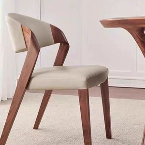 Sillas de Comedor de Tela Beige, Sillas Modernas de Madera para Comedor, Sillas Laterales Tapizadas en Lino para Cocina, Comedor, <span class=keywords><strong>Sala</strong></span> de Estar L108 - Product Image 4