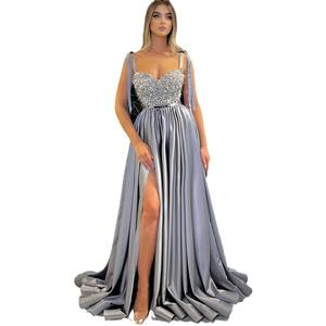 Abiti da Cerimonia Eleganti 2024 con Paillettes di Cristallo, Linea A, Lunghezza Pavimento, per Damigelle e Celebrità, Ordine Minimo - Product Image 6