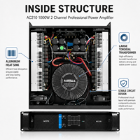 Amplificateur de puissance professionnel 2 canaux 1000W classe H 4/8 ohms, haut-parleur de subwoofer DJ haute puissance avec audio haute résolution