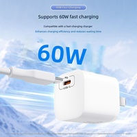 Kabel Pengisian Cepat dan Transfer Data Silikon 60W Tipe-C ke Tipe-C Produk Terlaris untuk Android IOS iPhone Samsung