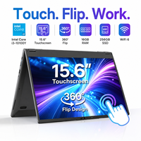 Nouvel ordinateur portable tactile 15,6 pouces en gros, Intel Core i3-10100Y, 16 Go de RAM, 256 Go SSD, WiFi 6, Windows 11 Famille, convertible, OEM ODM