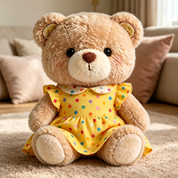 Ours en peluche personnalisé en gros avec robe mignonne, jouet en peluche doux, mini animal en peluche 15cm/20cm/25cm
